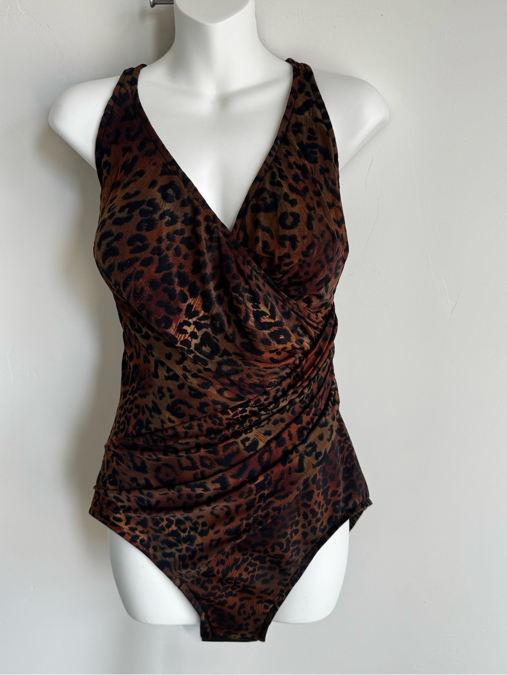 Miraclesuit Leopard Print One-Piece Swimsuit in Brown and Black